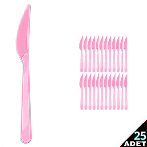 Plastik Bıçak, Pembe - 25 Adet