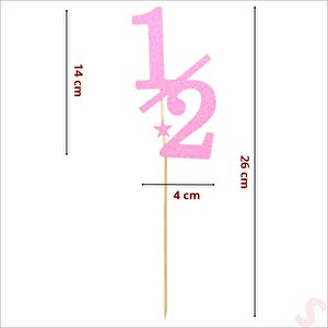 1/2 Yarım Yaş Pasta Süsü, 4cm X 26cm - Pembe