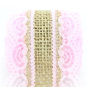 Dantelli Jüt Kurdele, 5,5 Cm X 2 Mt - Pembe