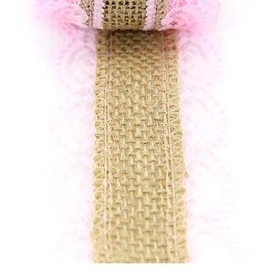 Dantelli Jüt Kurdele, 5,5 Cm X 2 Mt - Pembe
