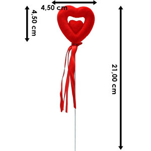 Kalp Çubuk İç İçe Kalp, 21 Cm X 4,5 Cm - 1 Adet