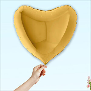 Kalp Folyo Balon, 60cm - Altın