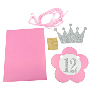 1-12 Ay Simli Foto Banner, 3,00 Mt, Pembe