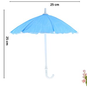 Dekoratif Süs Şemsiyesi, 25 Cm - Mavi