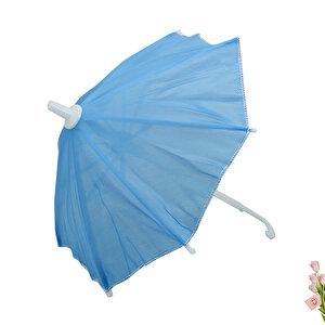 Dekoratif Süs Şemsiyesi, 25 Cm - Mavi