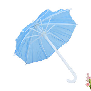 Dekoratif Süs Şemsiyesi, 25 Cm - Mavi