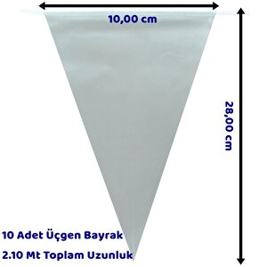 Kağıt Bayrak Flama - 2,10 Mt - Gümüş