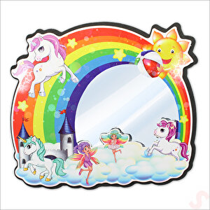 Unicorn Aynalı Duvar Stickerı, 33cm X 30cm
