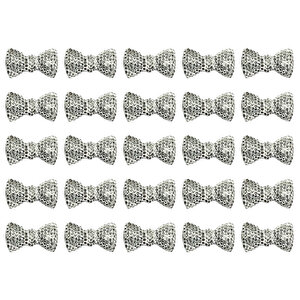 Polyester Papyon Fiyonk, 2,0 X 1,0 Cm - 25 Adet - Gümüş