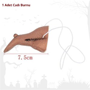 Halloween Cadı Burnu, Şapka, Tırnak, Çene Ve Diş Seti