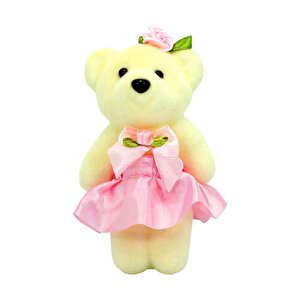 Süslü Minik Ayıcık Süs, 11cm X 6cm - Pembe