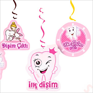 İlk Dişim 6'lı Tavan Süsü, 70 Cm - Pembe