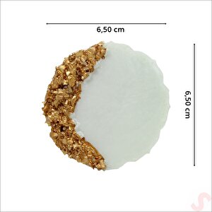 Epoksi Taşlı 6,50 Cm Magnet, Altın - 1 Adet