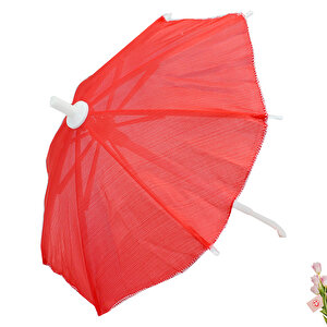 Dekoratif Süs Şemsiyesi, 25 Cm - Kırmızı