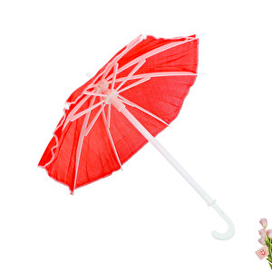 Dekoratif Süs Şemsiyesi, 25 Cm - Kırmızı