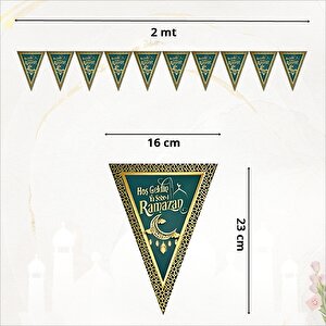 Hoşgeldin Ramazan Üçgen Bayrak Flama - 2 Mt