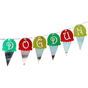 Külah Dondurma, İyiki Doğdun Metalik Karton Banner - 2 Mt