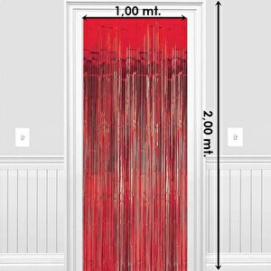 Metalize Kapı Ve Fon Perdesi, 1 X 2 Mt - Kırmızı