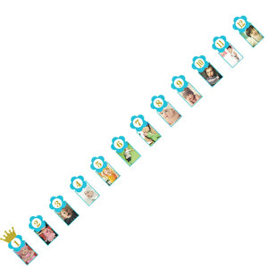 1-12 Ay Simli Foto Banner, 3,00 Mt, Mavi