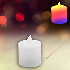 Pilli Tealight Pilli Led Mum, 3,60 Cm X 3,20 Cm - Renk Değiştiren Işık