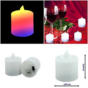 Pilli Tealight Pilli Led Mum, 3,60 Cm X 3,20 Cm - Renk Değiştiren Işık