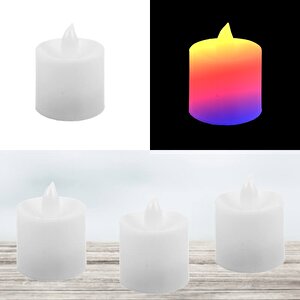 Pilli Tealight Pilli Led Mum, 3,60 Cm X 3,20 Cm - Renk Değiştiren Işık