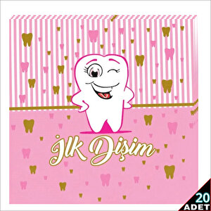 İlk Dişim Peçete 33cm X 33cm, 20 Adet - Pembe