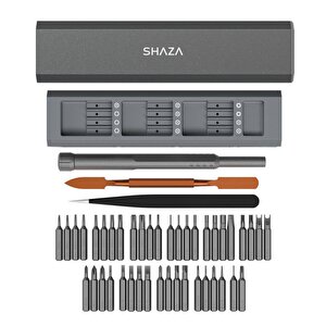 Shaza 44 Parça Mıknatıslı Alüminyum Kasa Hassas Tornavida Seti