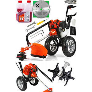 Btt9900 4x4 Quadron 3hp Tekerlekli Benzinli Motorlu Çapa Makinesi Tırpan Çim Biçme Kesme Mak