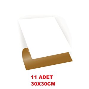 1m2 30x30 Cm (11 Adet) Kendinden Yapışkanlı Shıny Düz Beyaz Parlak Duvar Ofis Mutfak Karosu Paneli