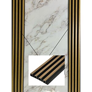 16x145cm 1 Adet Atc Pvc Çift Renkli Rezene Prefabrik Ofis Dekoratif Pvc Kaplama Lambiri Duvar Paneli