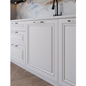 240 Cm Mdf Gövde Membran Kapak Üç Çekmeceli Cansel Hazır Mutfak - Beyaz - tezgah dahi̇l
