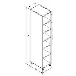 218 Cm 3 Raflı 6 Bölmeli Mdf Gövde Membran Kapak Çok Amaçlı Kiler Dolabı - Mavi-beyaz