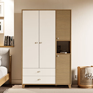 3520 Li̇sa 4 Kapili Gardirop Sepet-yunus-beyaz