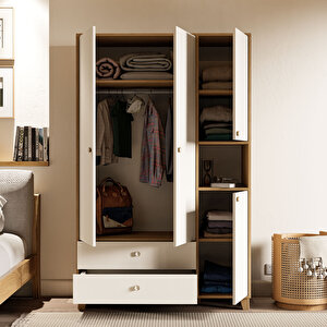 3522 Li̇sa 4 Kapili Gardirop Sepet-beyaz
