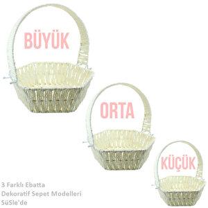 Saplı Altıgen Kumaş Sepet, 32 Cm, Büyük Boy, Mavi