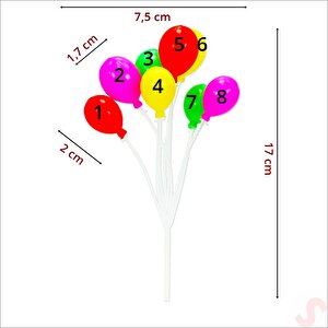 Plastik Minyatür 8'li Demet 17cm Teraryum Obje - Balon
