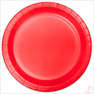 Kırmızı Karton Tabak - 23cm X 8 Adet