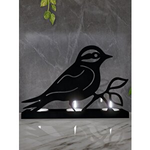 M&c Concept Güvercin 3'lü Metal Mumluk - Siyah
