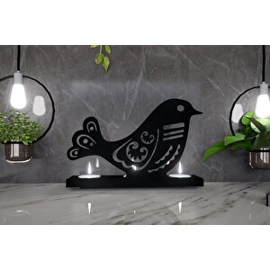 M&c Concept Bird 3'lü Metal Mumluk - Siyah