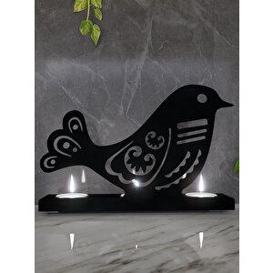 M&c Concept Bird 3'lü Metal Mumluk - Siyah