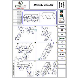 Kenzlife Fırın Dolabı Cahide Byz 180*65*50 Mutfak Xlarge Ayaklı Banyo Kiler Ofis