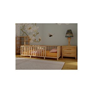 Montessori Doğal Ahşap Yatak 58 Cm Yükseklik 80x180 cm