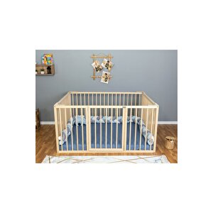Montessori Yatak Çocuk Yatağı Doğal Ahşap Yatak 100x200 cm