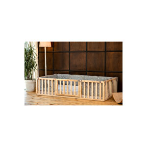 Montessori Kapılı Ahşap Çocuk Yatağı 60x120 cm