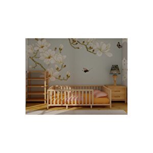 Montessori Doğal Ahşap Yatak 58 Cm Yükseklik