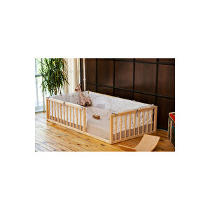 Montessori Doğal Ahşap Yer Yatağı 90x190 cm