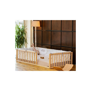 Montessori Doğal Ahşap Yer Yatağı 90x190 cm