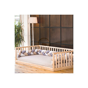 Montessori Doğal Ahşap Karyola Kanepe Model 80x180 cm