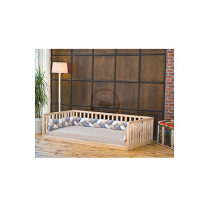 Montessori Doğal Ahşap Karyola Kanepe Model 80x180 cm